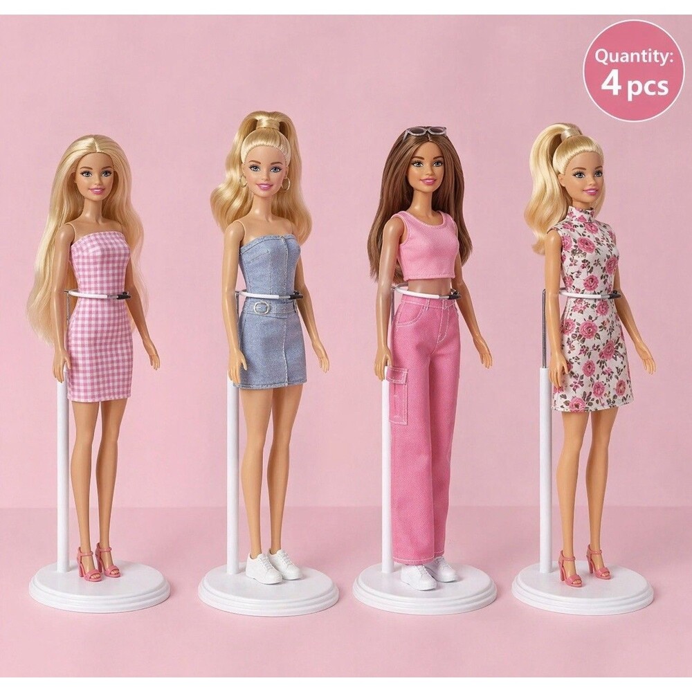 4 Pcs Doll Stands for 8 to 14 Inches Adjustable Dolls Figure Stand Display NEW